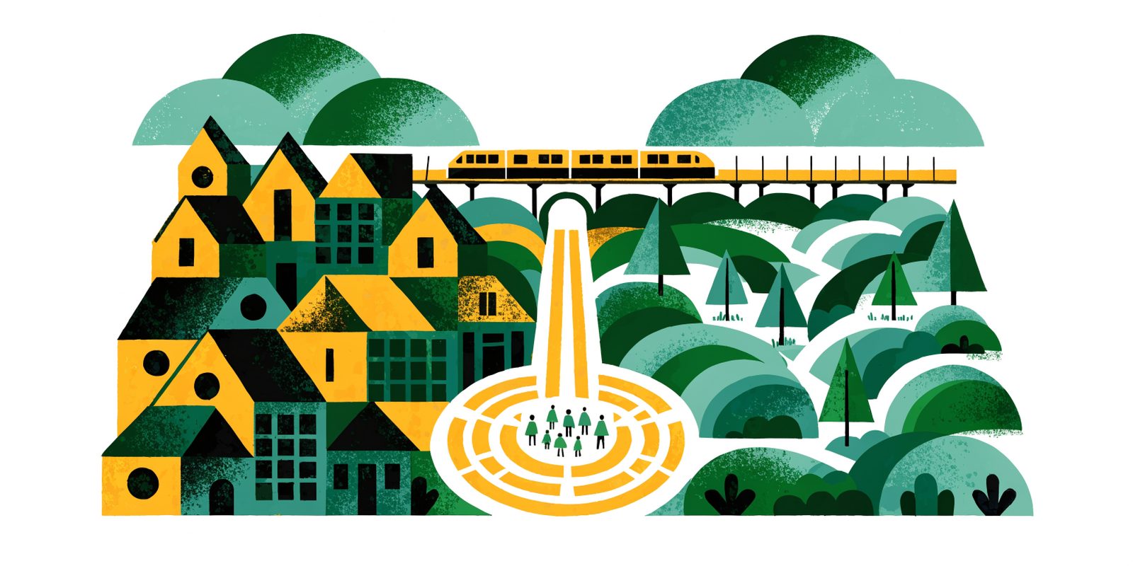 Illustration of Central Queens: Forest Hills, Kew Gardens, Richmond Hill and Howard Beach