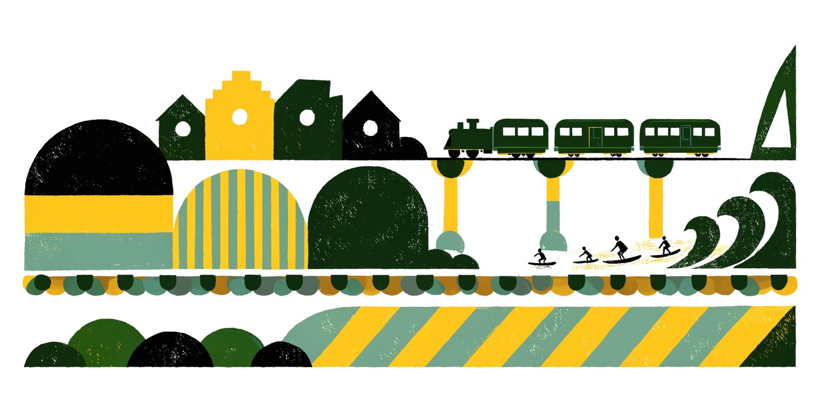 Illustration of The Rockaways: Far Rockaway to Breezy Point